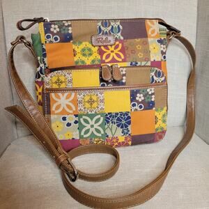 RELIC by Fossil Faux Leather Multi-Color Patchwork Adjustable Crossbody Purse
